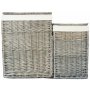 Set of 2 Square Laundry Basket With White Lining 