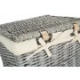 Small Grey Wash Square Laundry Basket With White Lining