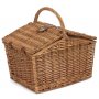 2 Person Green Tweed Double Lidded Hamper