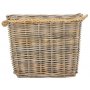 Large Square Tapered Rope Handled Rattan Planter With Plastic Lining
