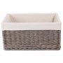 Jumbo Antique Wash Storage Basket With White Lining