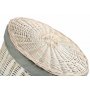 Large Round White Wash Laundry Hamper With Grey Sage Lining