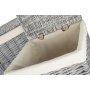 Set of 2 Grey Wash Square Laundry Basket With White Lining 