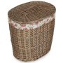 Small Antique Wash Oval Laundry Basket With Garden Rose Lining