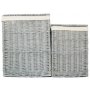 Set of 2 Grey Wash Square Laundry Basket With White Lining 