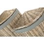 Set of 2 Antique Wash Corner Laundry Basket With Grey Sage Lining 