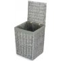 Small Grey Wash Square Laundry Basket With Grey Sage Lining