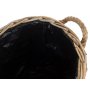 Medium Rope Handled Rattan Round Planter With Plastic Lining