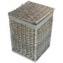 Small Square Laundry Basket With Grey Sage Lining