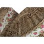 Set of 2 Antique Wash Oval Laundry Basket With Garden Rose Lining 