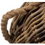 Set of 2 Rope Handled Rattan Round Planter With Plastic Lining 