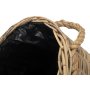 Large Rope Handled Rattan Round Planter With Plastic Lining