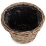 Small Tapered Rattan Round Planter With Plastic Lining