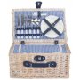 Blue & White Gingham 2 Person Fitted Hamper