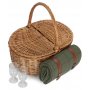 Oval 2 Person Green Tweed Fitted Hamper