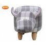 Gardeco Maisie the Grey Tartan Cow Footstool