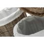 Set of 2 Round Rattan Laundry Hamper Basket With White Lining 