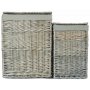 Set of 2 Square Laundry Basket With Grey Sage Lining 