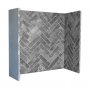 Grey Herringbone Ceramic Brick Bond Fireplace Chamber