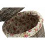 Small Antique Wash Round Laundry Basket With Garden Rose Lining