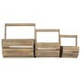 Set of 3 Oak Effect Wooden Trugs