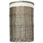 Small Antique Wash Round Laundry Basket With White Lining