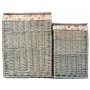 Set of 2 Square Laundry Basket With Garden Rose Lining 