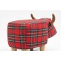 Gardeco Zara the Red Tartan Cow Footstool