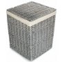 Large Grey Wash Square Laundry Basket With White Lining