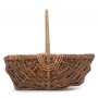 Small Rectangular Unpeeled Willow Garden Trug With Hessian Lining
