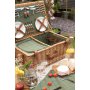 4 Person Green Tweed Hamper