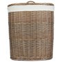 Large Antique Wash Oval Laundry Basket With White Lining
