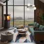 Stovax FireFX Atlas 3 with Side Windows and Black Glass Sides Woodburning Stove - 6.2kW