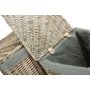 Set of 2 Antique Wash Corner Laundry Basket With Grey Sage Lining 