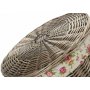 Large Antique Wash Round Laundry Basket With Garden Rose Lining