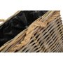 Medium Square Tapered Rope Handled Rattan Planter With Plastic Lining