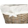 Small Round Rattan Laundry Hamper Basket With White Lining