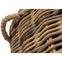 Large Rope Handled Rattan Round Planter With Plastic Lining