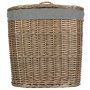 Small Antique Wash Oval Laundry Basket With Grey Sage Lining