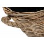 Medium Rope Handled Rattan Round Planter With Plastic Lining