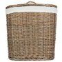 Small Antique Wash Oval Laundry Basket With White Lining