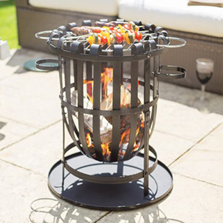 La Hacienda Vancouver Steel Firebasket with Grill   